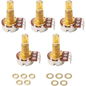 5PCS Guitar Potentiometers A250k Split Shaft Taper Pots Audio Tone Switch Control for Electric Bass Guitar