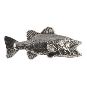 Largemouth Bass Pin, F082, Pewter, Bass, Largemouth, Fish, Lapel, Fisherman, Fishing, Hat, Pins, Brooch, Brooches, Jewelry, Gift, Handmade in the USA, 200 Fish Designs Available.