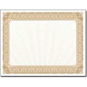 Gold Border Blank Certificate Paper - Bulk 500 Pack - 8.5" x 11" Certificates for Printer Awards