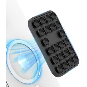 Cute Silicone Suction Cup Phone Mount for MagSafe, Hands-Free, Strong Grip Holder for Selfies and Videos, Compatible with iPhone MagSafe Phone Case, Perfect for TikTok Videos and Selfies (Black)