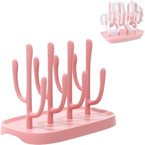 Pink Baby Bottle Drying Rack,Travel Bottle Drying Rack for Baby Bottles Accessories,Portable Bottle Drying Rack Bottle Holder for Baby.