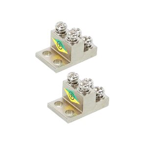 MECCANIXITY Terminal Grounding Bar Screw Copper Strip 6 Positions for Electrical Distribution Pack of 2