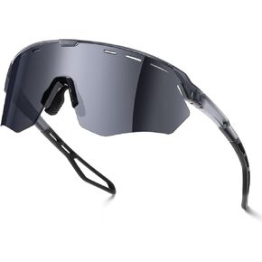 Sunglasses Men and Women, Cyclilng Sunglasses UV400 Protection, Sport Sunglasses for Running Fishing Golf