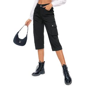 Cycorld Women's-Cargo-Capris-Pants Water Resistant Hiking Casual Travel Summer Pants Women with 6 Pockets