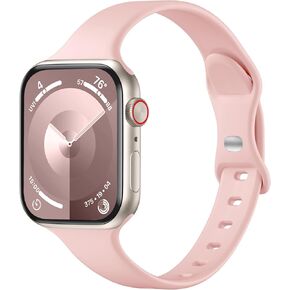 أحزمة WJK رفيعة متوافقة مع أحزمة ساعة Apple للنساء 40 مم 38 مم 41 مم 42 مم 44 مم 45 مم، أشرطة سيليكون لسلسلة IWatch 9/8/7/6/5/4/3/2/1 in Kuwait