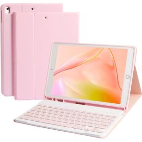 Keyboard Case for iPad 10.2" 9th 8th 7th Generation, Built-in Pencil Holder - Detachable Bluetooth Keyboard with Pencil Holder for iPad Pro 10.5" / iPad Air 3rd Gen-Black