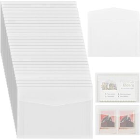100Pcs Transparent Envelopes, 3.9 x 2.7 Inches Envelopes for Seeds Coin Collecting Lottery Ticket Stamp Card Mini Window Envelopes for Love Letter, Invitations, Graduation, Greeting Card