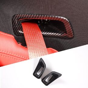 Seat Belt Guide Protection Frame Cover Trim Compatible with Corvette C8 Stingray 2020-2023 ABS 2PCS,C8 Interior Seat Belt Retractable Port Protection Accessories (ABS Carbon)
