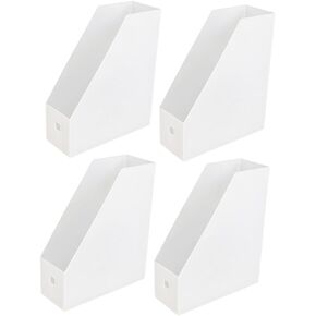2pcs File Storage Rack File Holder Desk Organizer Office Organization and Storage Standing Magazine Rack Folder Bookshelf Document Organizer Label Desktop White Plastic Student Use