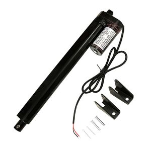 12VDC Linear Actuator 225lbs Black Electric Actuator with Mounting Brackets Linear Motion Actuators Ideal for Agricultural, Recliner, Electric Sofa, Solar Panels, Lift (12 inch, 900N)