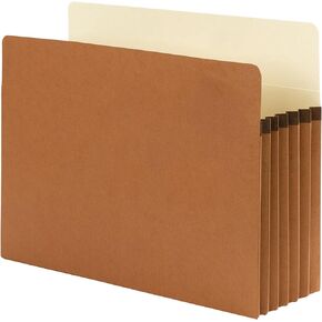 Smead SuperTab® File Pocket, Oversized Straight-Cut Tab, 5-1/4" Expansion, Letter Size, Redrope, 10 per Box (73240)