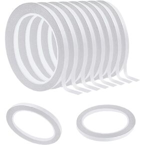 Minelife 10 Rolls 1/4 inch Double Sided Tape Adhesive Sticky Tapes Thin for Clothes, Arts, Crafts, Photography, Scrapbooking, Tear-by-Hand, Paper Backing