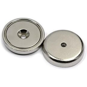 CMS Magnetics Powerful Rare Earth Neodymium Cup Magnet 249 LB Pulling Power 2.4" Diameter - 1 Ct. Round Base Magnet | Magnetic Assembly | Fishing Magnet (Cup Magnet 6)