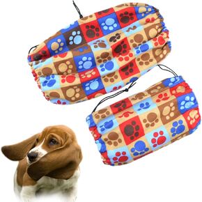 2 Pack Dogs Ear Protector Headband Ear Cover with Adjustable Drawstring for Big Long Ear Keeping Ear Clean from Grass Seeds Sand Food