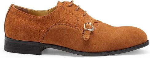 Men's Designer Shoes - The Santino Lace-up Suede Monk Oxfords for Men, Limited Edition & Italian Design, 100% Handmade - Tan in Saudi Arabia