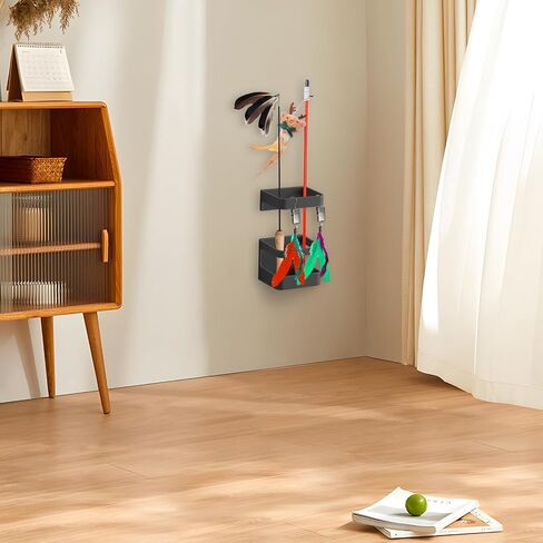 2 PCS Cat Teaser Wand Holder with 10 Clips, Cat Wand Toy Storage Rack, Storage Holder for Neatly Organize Feather Cat Toys, Pet Toy Holder with Strong Backing Adhesive in Saudi Arabia