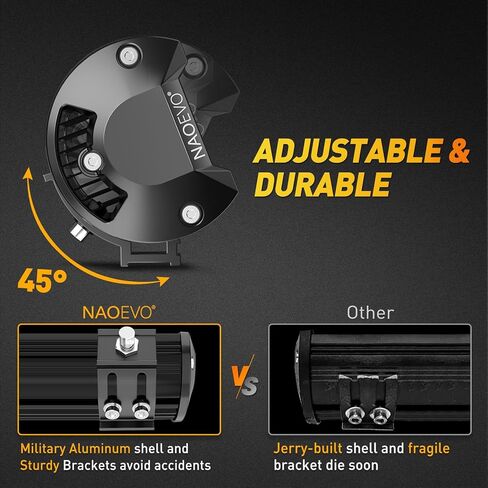 شريط إضاءة LED مقاس 20 بوصة من NAOEVO و2 قطعة مصابيح LED مقاس 4 بوصات، 100 وات 24000 لومن مقاومة للماء LED للطرق الوعرة/القيادة/أضواء الضباب، شريط إضاءة مجمع للفيضانات مع مجموعة أدوات تسخير الأسلاك - 3 سلاسل لشاحنة ATV قارب جيب in Kuwait