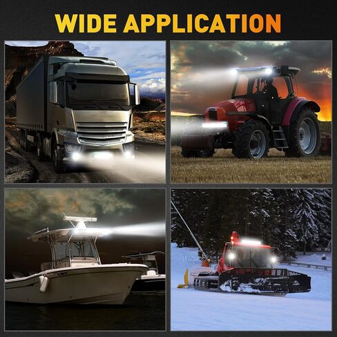 شريط إضاءة LED مقاس 20 بوصة من NAOEVO و2 قطعة مصابيح LED مقاس 4 بوصات، 100 وات 24000 لومن مقاومة للماء LED للطرق الوعرة/القيادة/أضواء الضباب، شريط إضاءة مجمع للفيضانات مع مجموعة أدوات تسخير الأسلاك - 3 سلاسل لشاحنة ATV قارب جيب in Kuwait