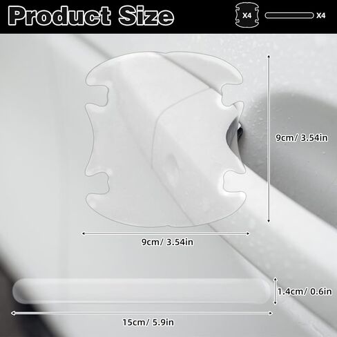 8 قطع واقي مقبض باب السيارة الشفاف، طبقة حماية طلاء مقابض الأبواب المقاومة للخدش، ملحقات السيارة للنساء والرجال (أبيض) in Kuwait