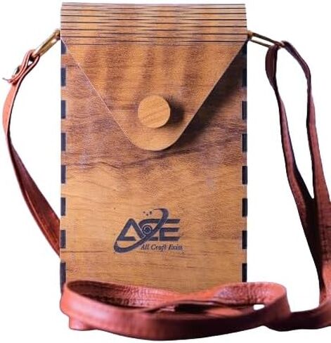Wooden Small Crossbody Cell Phone Bag for Women, Mini Over Shoulder Handbag Purse in Saudi Arabia