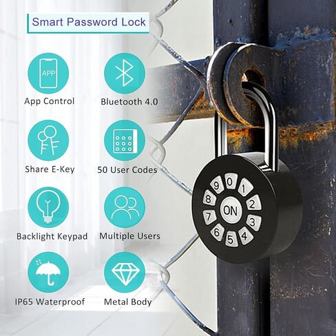 قفل كلمة المرور الذكي - التحكم في تطبيق كلمة المرور/الهاتف (iOS/Android) قفل - قفل الوصول عبر البلوتوث ورموز الدبوس - قفل البوابة والخزانة والتخزين. in Kuwait