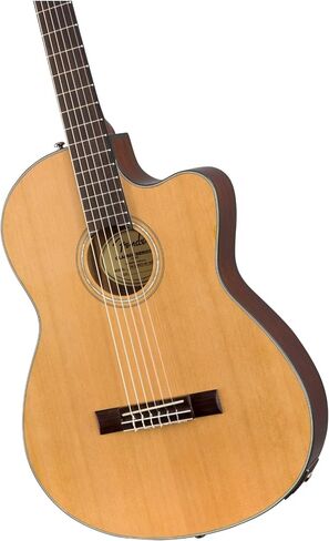 جيتار صوتي من Fender CN-140SCE رفيع من النايلون، مع ضمان لمدة عامين، أسود، مع حافظة in Saudi Arabia