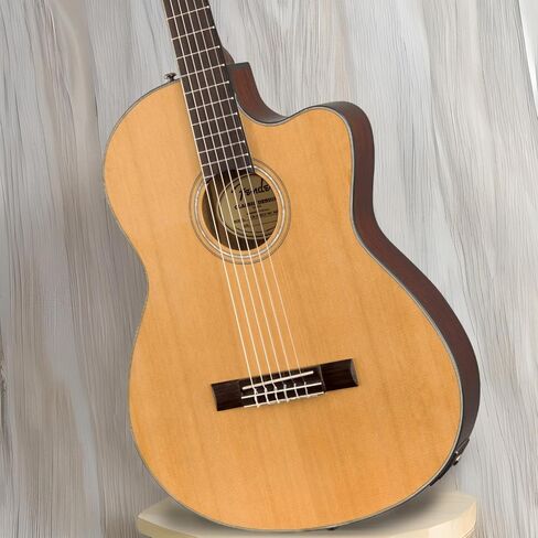 جيتار صوتي من Fender CN-140SCE رفيع من النايلون، مع ضمان لمدة عامين، أسود، مع حافظة in Saudi Arabia