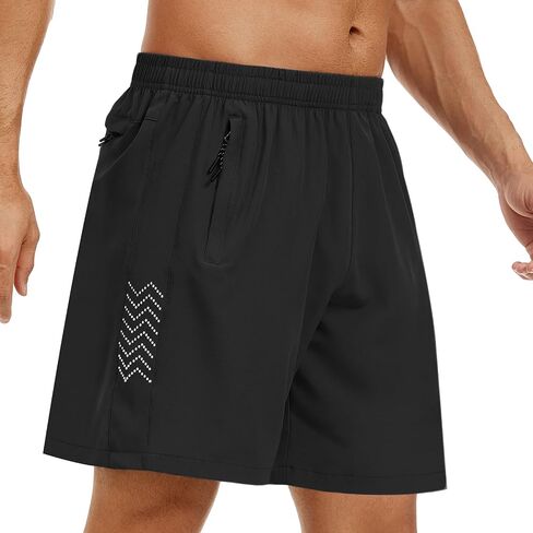 disi Men's Athletic Shorts Workout Gym 7 Inch Inseam Short Lightweight Quick Dry Running Sports Shorts with Zippper Pocket in Saudi Arabia