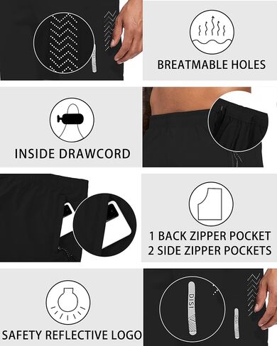 disi Men's Athletic Shorts Workout Gym 7 Inch Inseam Short Lightweight Quick Dry Running Sports Shorts with Zippper Pocket in Saudi Arabia