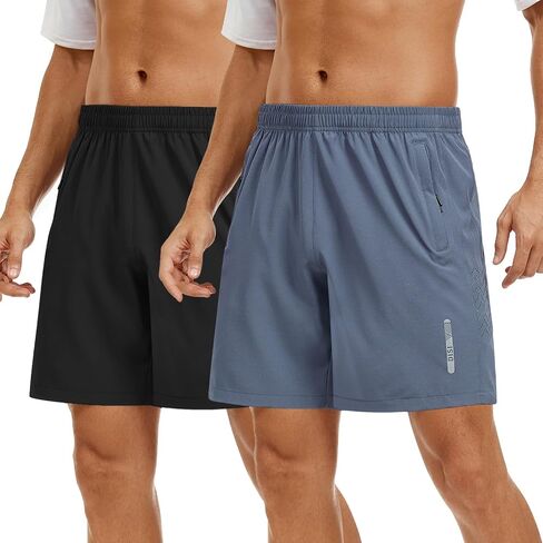 disi Men's Athletic Shorts Workout Gym 7 Inch Inseam Short Lightweight Quick Dry Running Sports Shorts with Zippper Pocket in Saudi Arabia