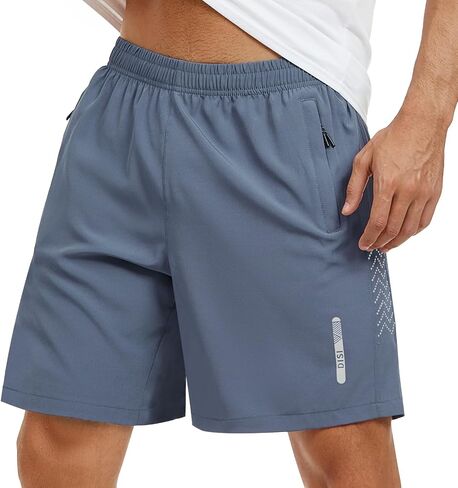 disi Men's Athletic Shorts Workout Gym 7 Inch Inseam Short Lightweight Quick Dry Running Sports Shorts with Zippper Pocket in Saudi Arabia