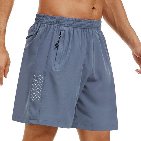 disi Men's Athletic Shorts Workout Gym 7 Inch Inseam Short Lightweight Quick Dry Running Sports Shorts with Zippper Pocket in Saudi Arabia
