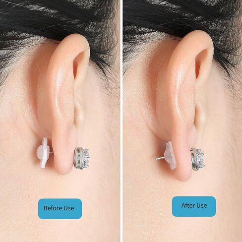Earring Lifter Backs,AKRUWELRY Rubber Earring Backs for Droopy Ears 6PCS Round Plastic Earring Support Backings for Heavy Earrings Comfortable Earring Backers for Studs in Kuwait