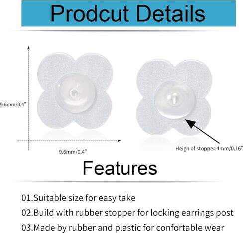 Earring Lifter Backs,AKRUWELRY Rubber Earring Backs for Droopy Ears 6PCS Round Plastic Earring Support Backings for Heavy Earrings Comfortable Earring Backers for Studs in Kuwait