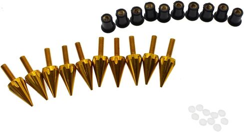 PROCNC Motorcycle Spike Windshield Bolts Screw Nuts Fit For Honda CBR 600rr 1000rr for Suzuki GSXR 600 750 1000 for Yamaha R1 R6 R6s for Kawasaki ZX6R ZX9R ZX10R ZX12 (Gold) in Saudi Arabia