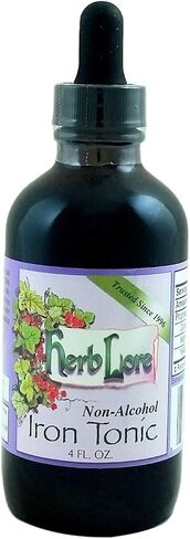 Herb Lore Iron Tonic - 4 fl oz - Liquid Plant Based Iron Supplement - Iron Drops for Women, Babies, Toddlers & Kids in Saudi Arabia