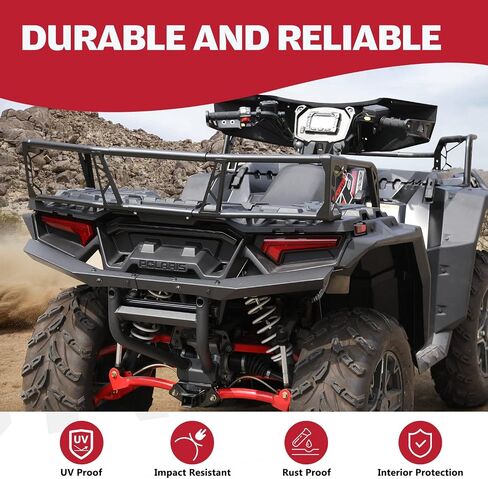 A & UTV PRO Rear Rack Extender 7" Compatible with Polaris Sportsman XP 1000 850 2017-2023, Heavy Duty Steel ATV Back Luggage Rack Extender Accessories, Replace OEM # 2882025, Black in Saudi Arabia