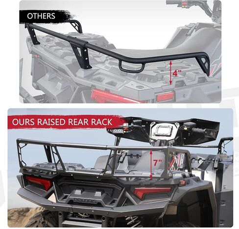 A & UTV PRO Rear Rack Extender 7" Compatible with Polaris Sportsman XP 1000 850 2017-2023, Heavy Duty Steel ATV Back Luggage Rack Extender Accessories, Replace OEM # 2882025, Black in Saudi Arabia