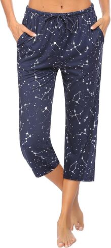 Ekouaer 2 Pack Women's Comfy Capri Pajama Pants Floral Print Drawstring Pj Bottoms With Pockets in Saudi Arabia
