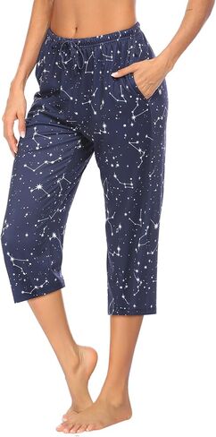 Ekouaer 2 Pack Women's Comfy Capri Pajama Pants Floral Print Drawstring Pj Bottoms With Pockets in Saudi Arabia