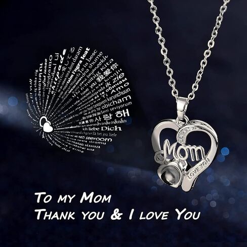 U UQUI Mothers Day Preserved Rose Gifts for Mom from Daughter Son, Flower Box with I Love You Necklace -Eternal Rose Gifts for Wife Girlfriend, Anniversary Birthday Gifts for Women in Saudi Arabia