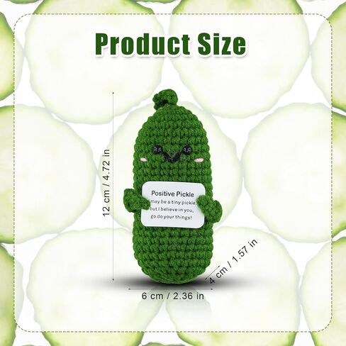 Funny Positive Cucumber, Knitted Wool Pickle Toys for Positive Potato Creative Cute Cucumber Crochet Doll with Encouraging Card Cheer up Gifts for Emotional Support Birthday Party Decoration in Saudi Arabia
