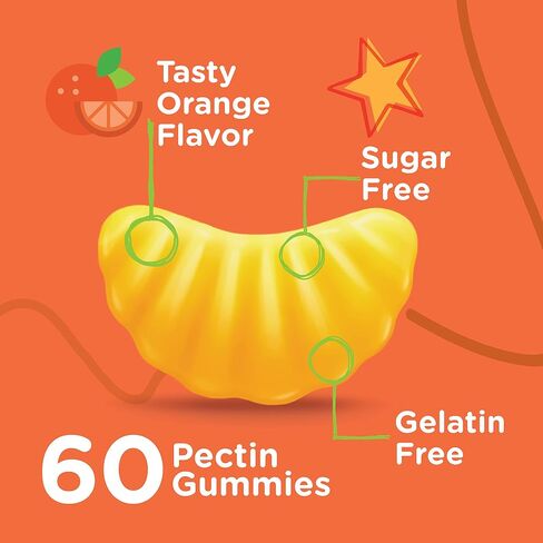 Kids Vitamin C Gummies 75mg, with Echinacea - Sugar Free - Immune Support for Kids, Toddlers, & Teens - Vegan, Gelatin Free, Gluten Free, GMO Free - Tasty Chewable Orange Flavored Kids Immunity Gummy in Saudi Arabia