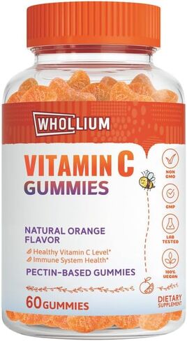 علكات فيتامين C 250 مجم، دعم المناعة، فوائد مضادة للأكسدة، تخليق الكولاجين، غير معدل وراثيًا، خالٍ من الغلوتين، نكهة البرتقال الطبيعية، قائم على البكتين، نباتي، 60 قيراط in Kuwait