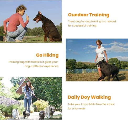 حقيبة علاج الكلاب لتدريب الكلاب، 3 طرق للارتداء (أسود مقاوم للماء) حقيبة علاج الكلاب متعددة الجيوب للوصول السريع إلى الوجبات الخفيفة والألعاب in Kuwait
