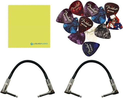 NUX Voodo Vibe NCH-3 Mini Uni-Vie Effect Pedal Bundle w/2x Strukture S6P48 Woven Right Angle Patch Cables, 12x Guitar Picks and Liquid Audio Polishing Cloth in Saudi Arabia