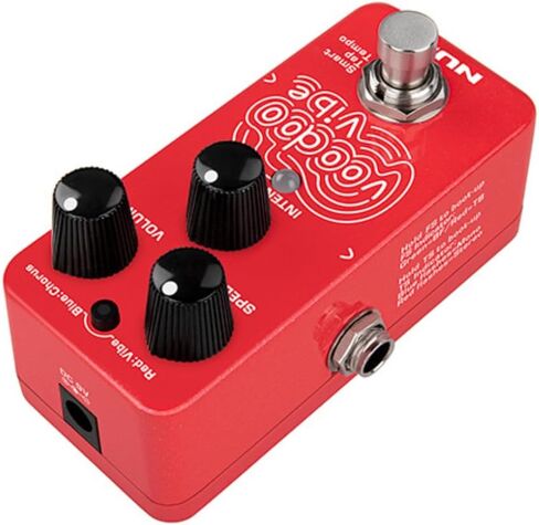NUX Voodo Vibe NCH-3 Mini Uni-Vie Effect Pedal Bundle w/2x Strukture S6P48 Woven Right Angle Patch Cables, 12x Guitar Picks and Liquid Audio Polishing Cloth in Saudi Arabia