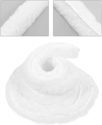 Christmas White Faux Fur Ribbon Trim Furry Fabric Roll Gift Wrapping Bow Craft for Christmas Winter Wedding Tree Wreath Bows Clothing Embellishment in Saudi Arabia