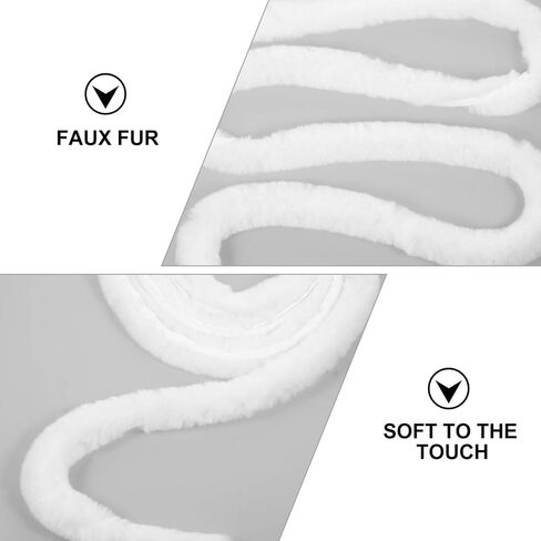 Christmas White Faux Fur Ribbon Trim Furry Fabric Roll Gift Wrapping Bow Craft for Christmas Winter Wedding Tree Wreath Bows Clothing Embellishment in Saudi Arabia