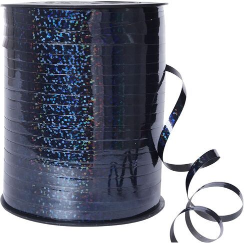 500 Yards Crimped Curling Ribbon, Shiny Gift Wrapping Balloon String Roll Ribbon for Baskets, Flowers, Party Decoration,Black in Saudi Arabia